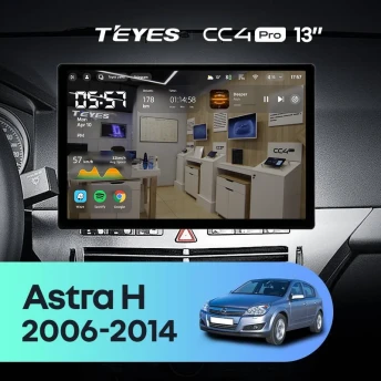 Штатная магнитола Teyes CC4 Pro 12/256 Opel Astra H (2006-2014) F1 (13")