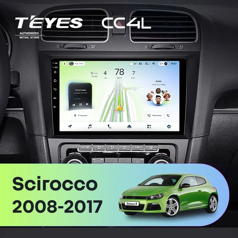 Штатная магнитола Teyes CC4L 4/64 Volkswagen Scirocco (2008-2017)