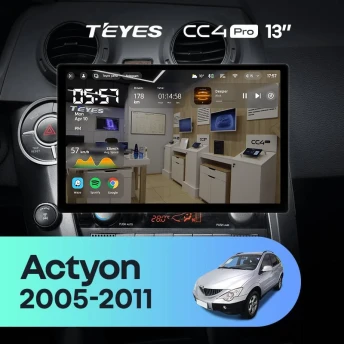 Штатная магнитола Teyes CC4 Pro 8/128 SsangYong Kyron (2005-2011) (13")