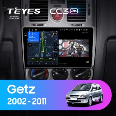 Штатная магнитола Teyes CC3 2K 6/128 Hyundai Getz (2002-2011) F2