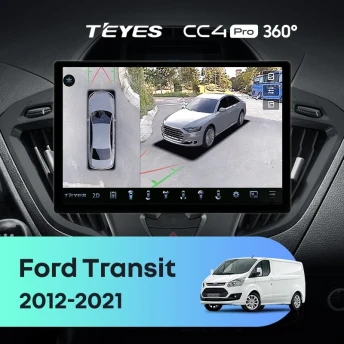 Штатная магнитола Teyes CC4 Pro 360 12/256 Ford Transit (2012-2021) F1 (13")