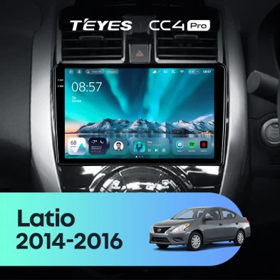 Штатная магнитола Teyes CC4 Pro 8/128 Nissan Latio N17 (2014-2016) Правый руль