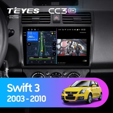Штатная магнитола Teyes CC3 2K 360 6/128 Suzuki Swift 3 (2003-2010)