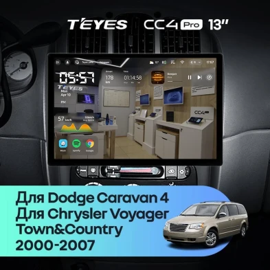 Штатная магнитола Teyes CC4 Pro 12/256 Chrysler Town &amp; Country 4 RS (2000-2007) Тип-A (13")