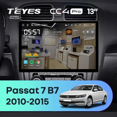 Штатная магнитола Teyes CC4 Pro 12/256 Volkswagen Passat 7 B7 (2010-2015) (13") (10 inch Universal)