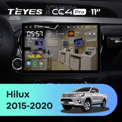 Штатная магнитола Teyes CC4 Pro 12/256 Toyota Hilux Pick Up (2015-2020) (11")