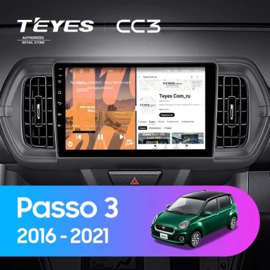 Штатная магнитола Teyes CC3 4/32 Toyota Passo 3 (2016-2021) Правый руль