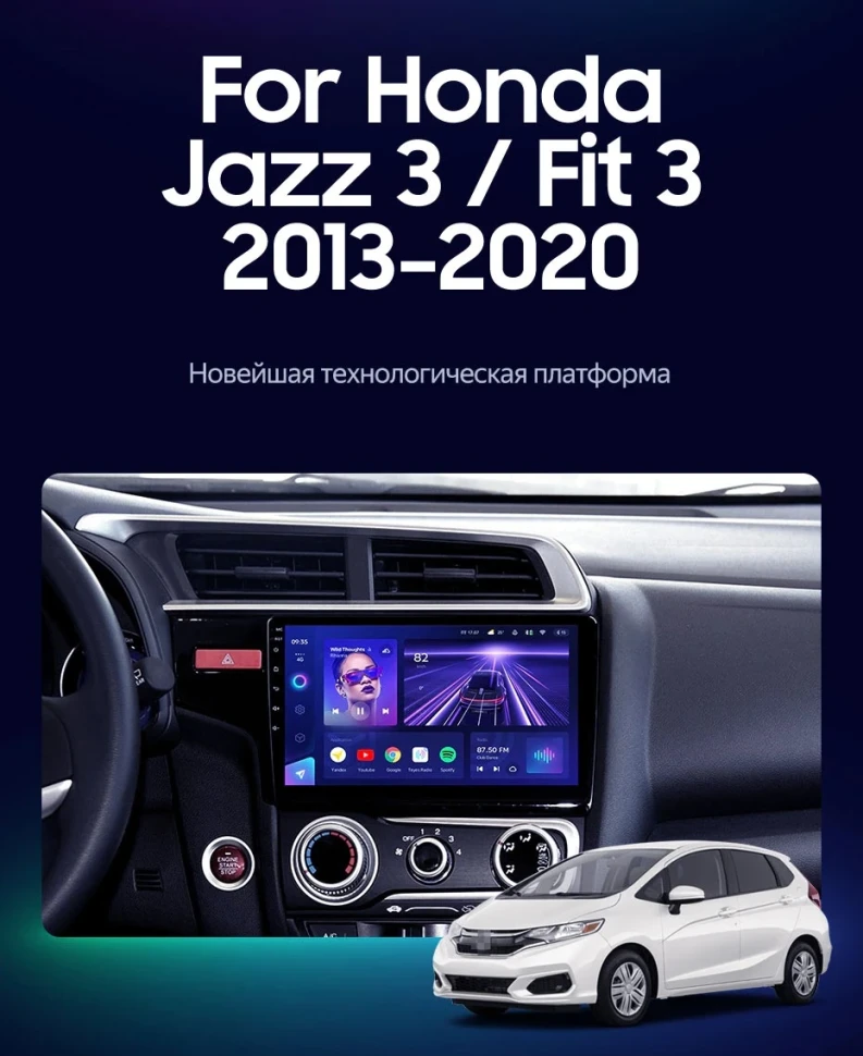 Штатная магнитола Teyes CC3L 4/32 Honda Jazz 3 (2013-2020) Тип-A