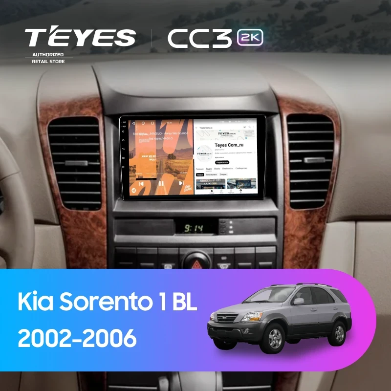 Штатная магнитола Teyes CC3 2K 4/64 Kia Sorento 1 BL (2002-2006)