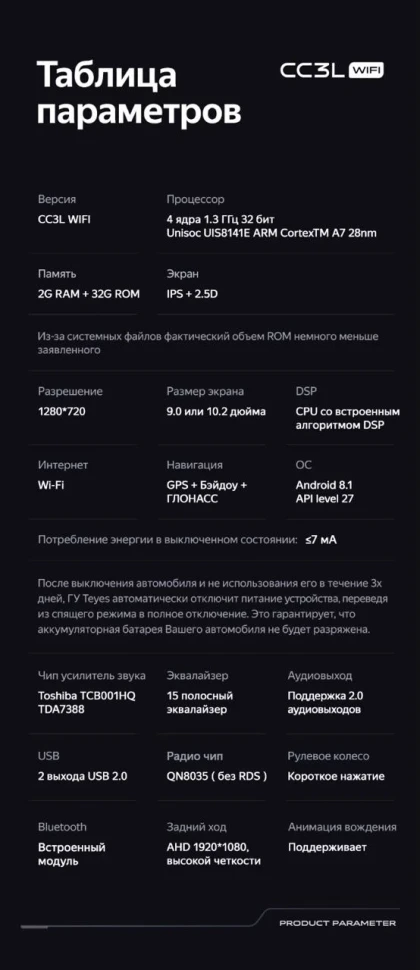 Штатная магнитола Teyes CC3L WiFi 2/32 Kia Rio 4 (2016-2020) Тип-A