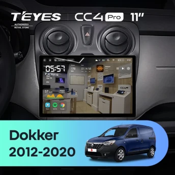 Штатная магнитола Teyes CC4 Pro 8/128 Renault Dokker (2012-2020) (11")