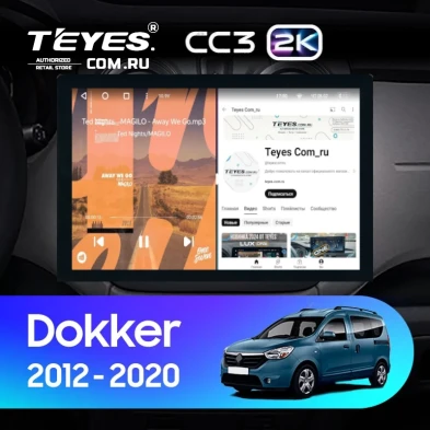 Штатная магнитола Teyes CC3 2K 4/64 Renault Dokker (2012-2020) (13")