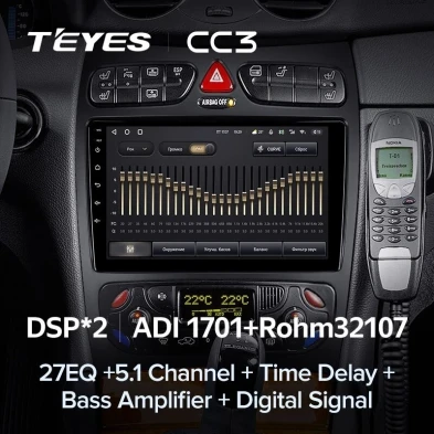 Штатная магнитола Teyes CC3 4/32 Mercedes-Benz CLK-Class C209 A209 (2002-2005) F2
