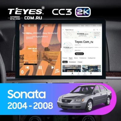 Штатная магнитола Teyes CC3 2K 360 6/128 Hyundai Sonata NF (2004-2008) (13")
