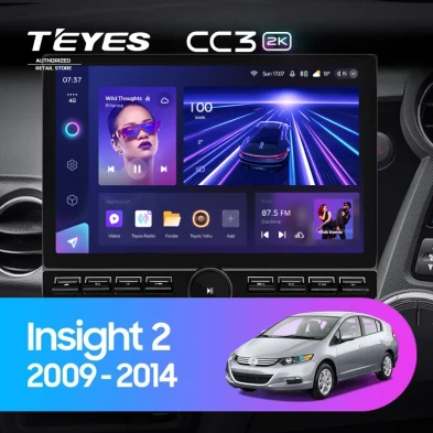 Штатная магнитола Teyes CC3 2K 6/128 Honda Insight 2 (2009-2014) Правый руль (13" с кнопками)