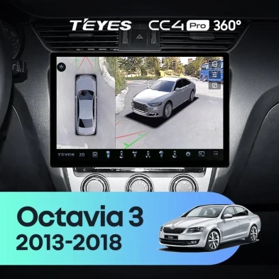 Штатная магнитола Teyes CC4 Pro 360 12/256 Skoda Octavia 3 A7 (2013-2018) Тип-A (13")