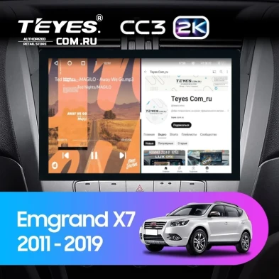 Штатная магнитола Teyes CC3 2K 6/128 Geely Emgrand X7 1 GX7 EX7 (2011-2019) (13")