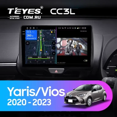 Штатная магнитола Teyes CC3L 4/64 Toyota Yaris (2020-2023) Правый руль
