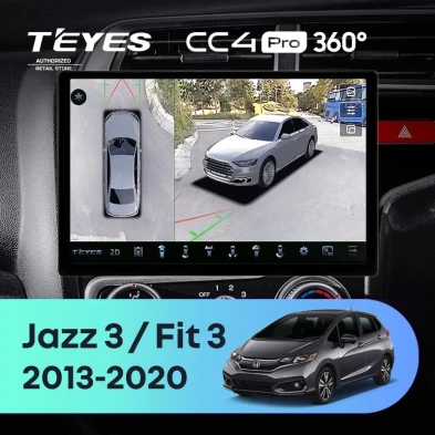 Штатная магнитола Teyes CC4 Pro 12/256 Honda Fit 3 GP GK (2013-2020) Тип-A Правый руль (13")