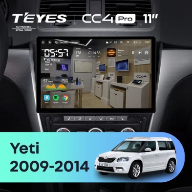 Штатная магнитола Teyes CC4 Pro 12/256 Skoda Yeti 5L (2009-2014) (11") (10 inch Universal)