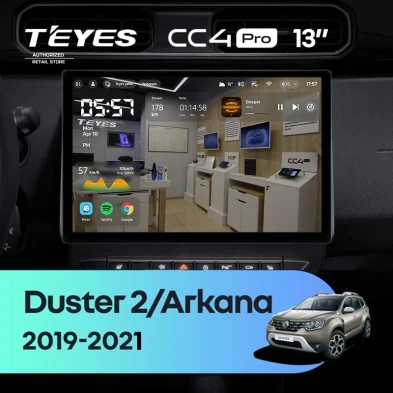 Штатная магнитола Teyes CC4 Pro 8/128 Renault Duster HM 2 (2020-2021) F2 (13")