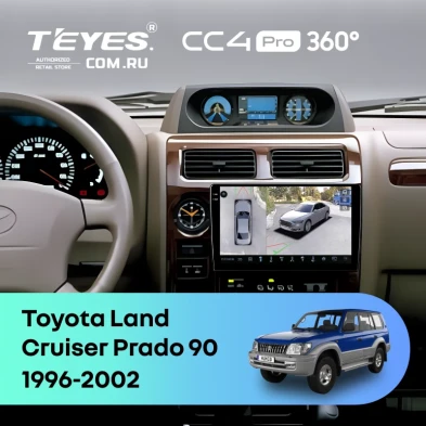 Штатная магнитола Teyes CC4 Pro 360 12/256 Toyota Land Cruiser Prado 90 (1996-2002)
