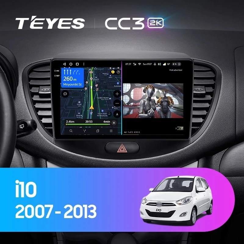 Штатная магнитола Teyes CC3 2K 4/32 Hyundai i10 (2007-2013)