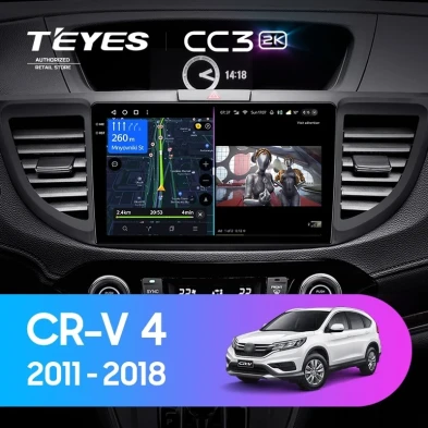 Штатная магнитола Teyes CC3 2K 6/128 Honda CR-V 4 RM RE (2011-2018) 9" Тип-C