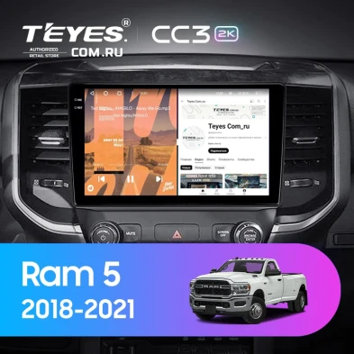 Штатная магнитола Teyes CC3 2K 4/64 Dodge Ram 4 IV DJ DS (2018-2021) (0din) F1