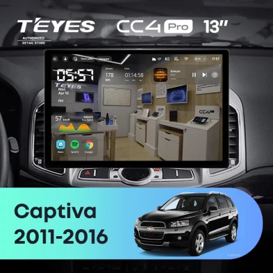Штатная магнитола Teyes CC4 Pro 8/128 Chevrolet Captiva 1 (2011-2016) F2 (13")