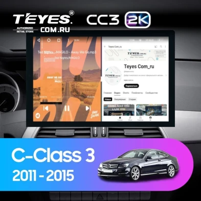 Штатная магнитола Teyes CC3 2K 360 6/128 Mercedes-Benz C-Class W204 C204 S204 (2011-2015) (13")