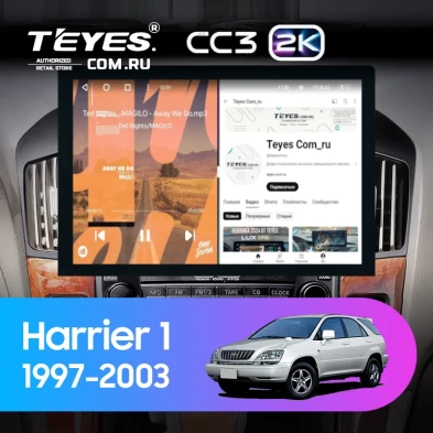 Штатная магнитола Teyes CC3 2K 4/64 Toyota Harrier 1 (XU10) (1997-2003) F1 (13")